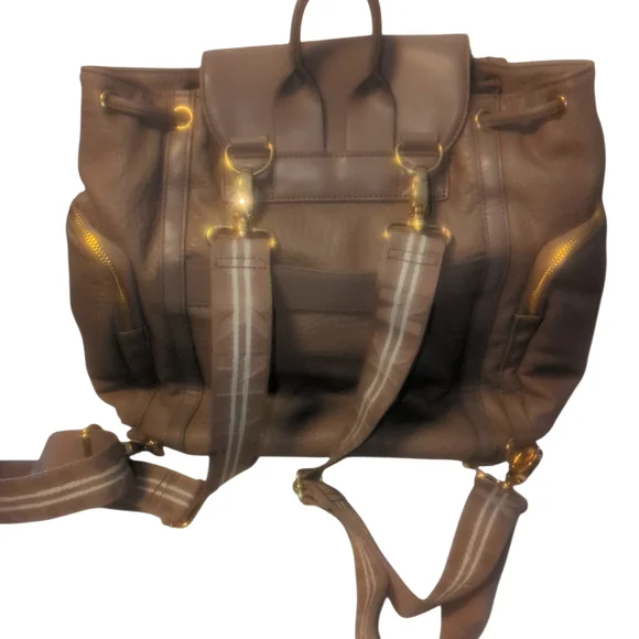 DKNY Rapture Taupe Leather Backpack - Picture 2 of 4